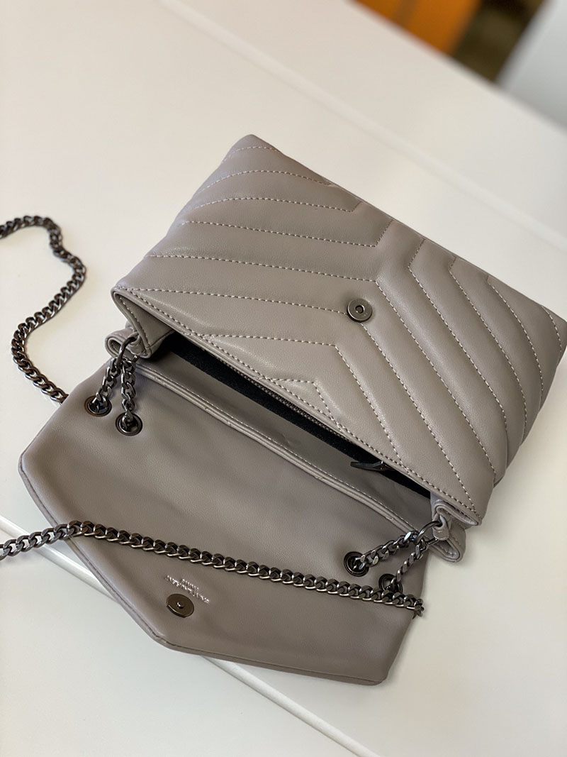 N品 YSL サンローラン バッグ 40代 ルル スモール フォグ 494699DV7261202 ラムスキン シルバー金具 - 画像 (4)