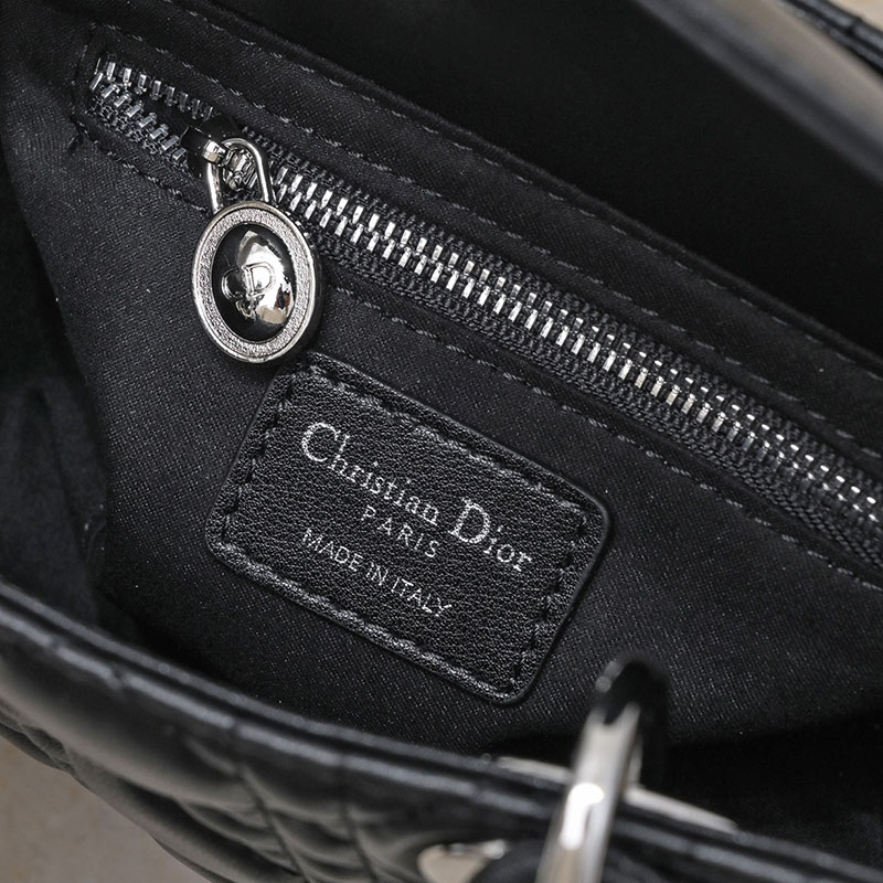 N品 DIOR ディオール Lady Dior バッグ ミニ M0505ONGE_M900 黒 ブラック シルバー金具 激安優良店 - 画像 (2)