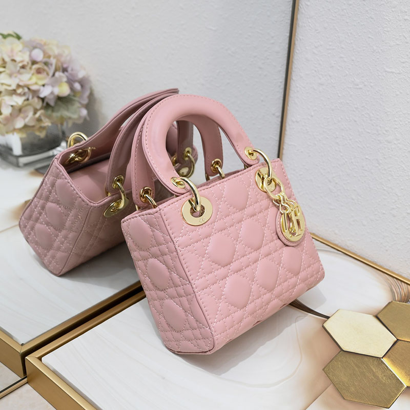 N品 DIOR ディオール Lady Dior バッグ ミニ M0505ONGE_M05N ピンク ゴールド金具 激安優良店 - 画像 (8)