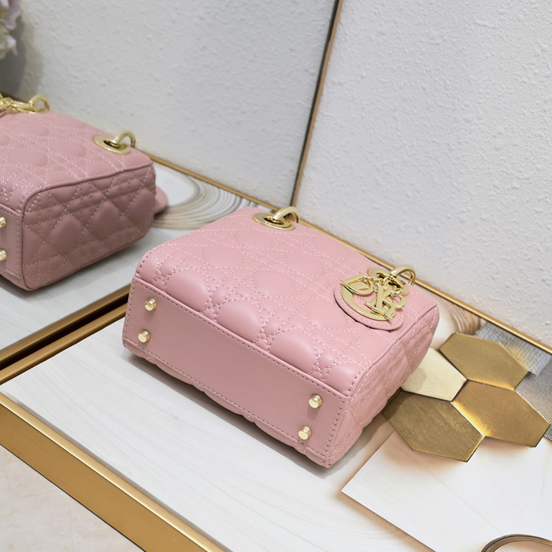 N品 DIOR ディオール Lady Dior バッグ ミニ M0505ONGE_M05N ピンク ゴールド金具 激安優良店 - 画像 (7)