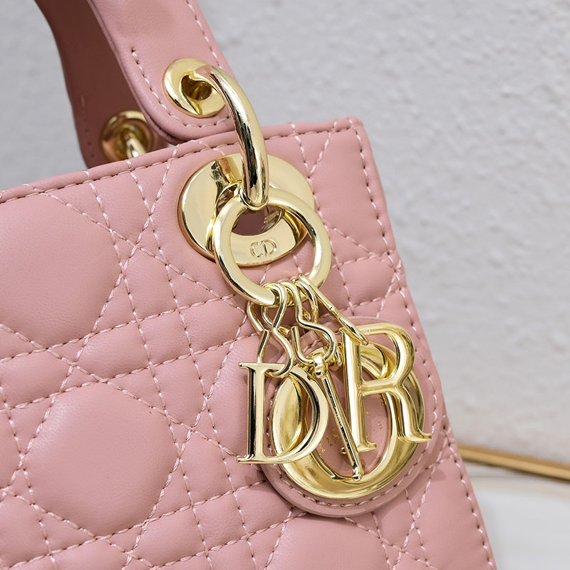 N品 DIOR ディオール Lady Dior バッグ ミニ M0505ONGE_M05N ピンク ゴールド金具 激安優良店 - 画像 (5)
