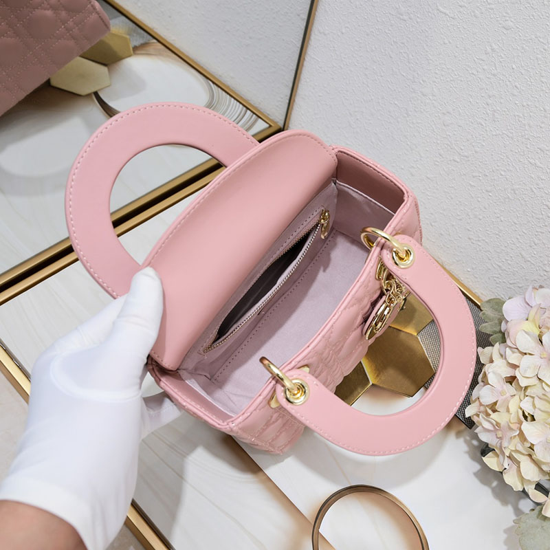 N品 DIOR ディオール Lady Dior バッグ ミニ M0505ONGE_M05N ピンク ゴールド金具 激安優良店 - 画像 (4)