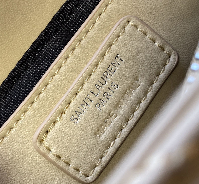 N品 YSL サンローラン バッグ 40代 ルル スモール ダークベージュ 494699DV7282721 ラムスキン ブラック金具 - 画像 (2)
