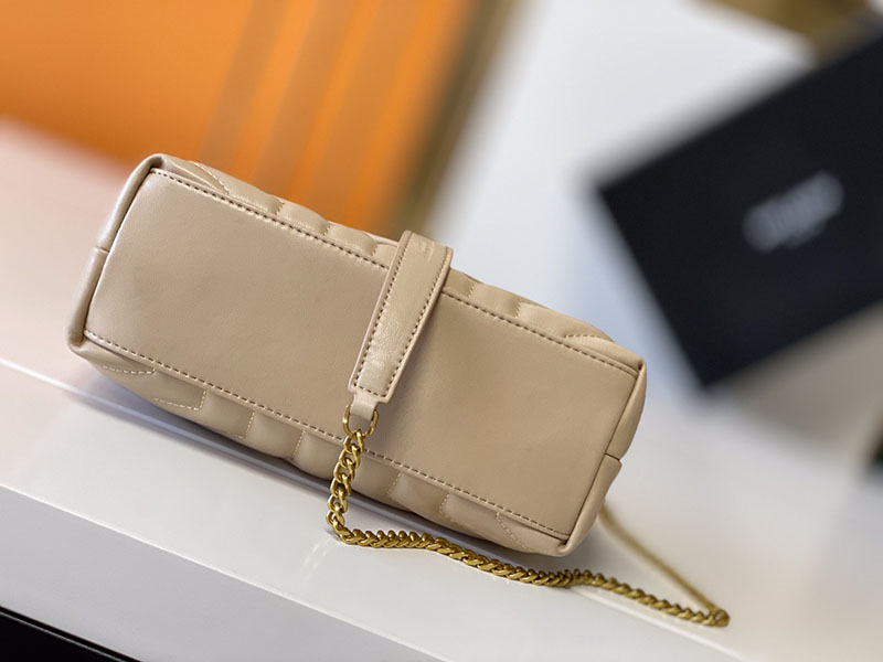 N品 YSL サンローラン バッグ 40代 ルル スモール GREYISH BROWN 494699DV7272826 ラムスキン ゴールド金具 - 画像 (6)