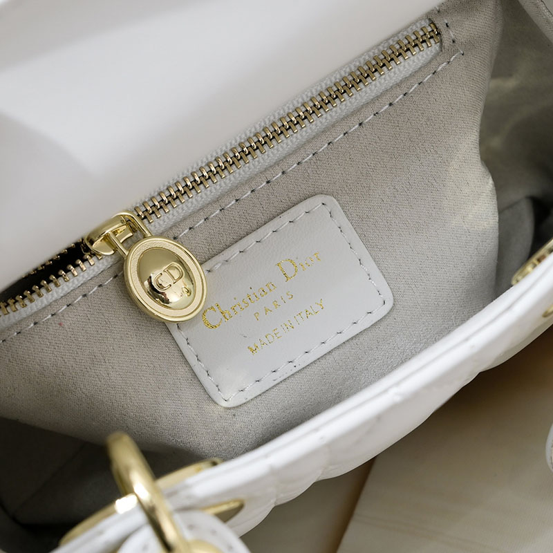 N品 DIOR ディオール Lady Dior バッグ ミニ M0505ONGE_M030 ホワイト ゴールド金具 激安優良店 - 画像 (2)