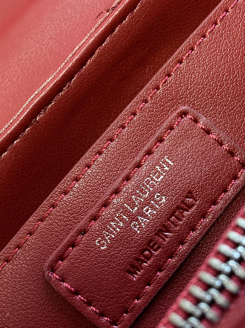 N品 YSL サンローラン バッグ 40代 ルル スモール ROUGE MERLOT 494699DV7266592 ラムスキン シルバー金具 - 画像 (2)