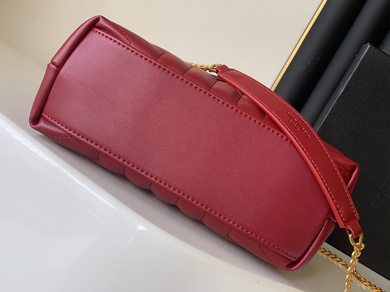 N品 YSL サンローラン バッグ 40代 ルル スモール ROUGE MERLOT 494699DV7276592 ラムスキン ゴールド金具 - 画像 (7)