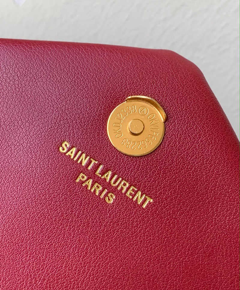 N品 YSL サンローラン バッグ 40代 ルル スモール ROUGE MERLOT 494699DV7276592 ラムスキン ゴールド金具 - 画像 (4)