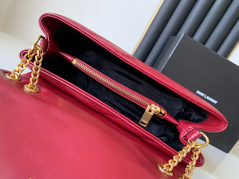N品 YSL サンローラン バッグ 40代 ルル スモール ROUGE MERLOT 494699DV7276592 ラムスキン ゴールド金具 - 画像 (3)