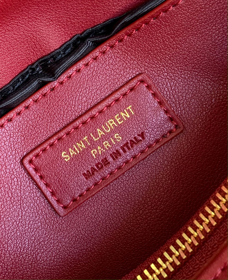 N品 YSL サンローラン バッグ 40代 ルル スモール ROUGE MERLOT 494699DV7276592 ラムスキン ゴールド金具 - 画像 (2)