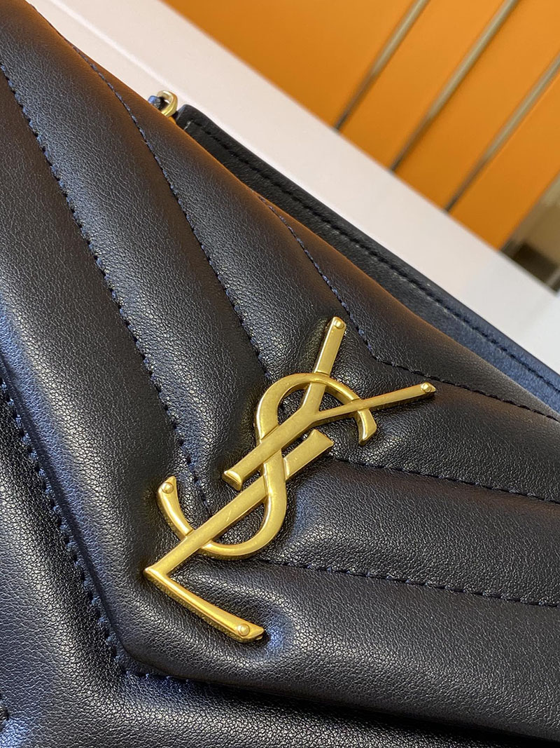 N品 YSL サンローラン バッグ 40代 ルル スモール ブラック 494699DV7271000 ラムスキン ゴールド金具 - 画像 (6)