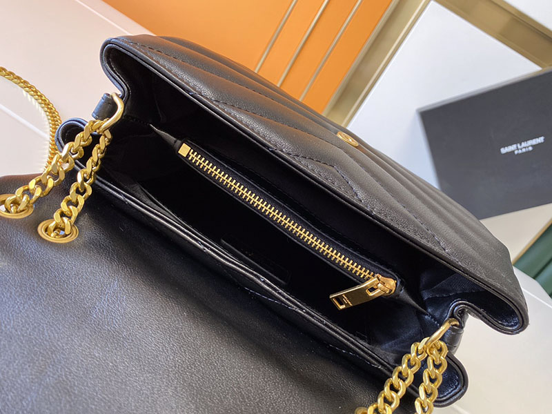 N品 YSL サンローラン バッグ 40代 ルル スモール ブラック 494699DV7271000 ラムスキン ゴールド金具 - 画像 (3)