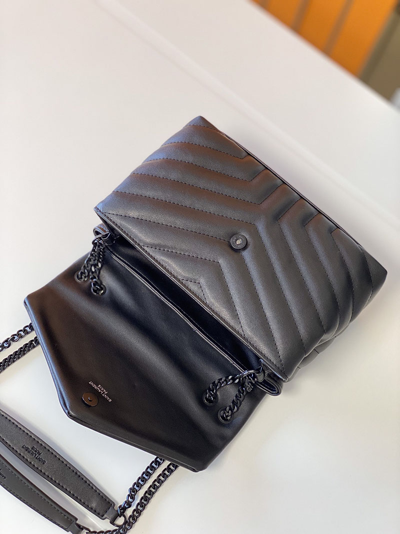N品 YSL サンローラン バッグ 40代 ルル スモール ブラック 494699DV7281000 ラムスキン ブラック金具 - 画像 (4)
