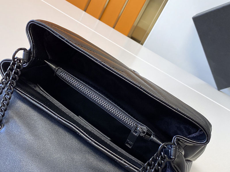 N品 YSL サンローラン バッグ 40代 ルル スモール ブラック 494699DV7281000 ラムスキン ブラック金具 - 画像 (3)