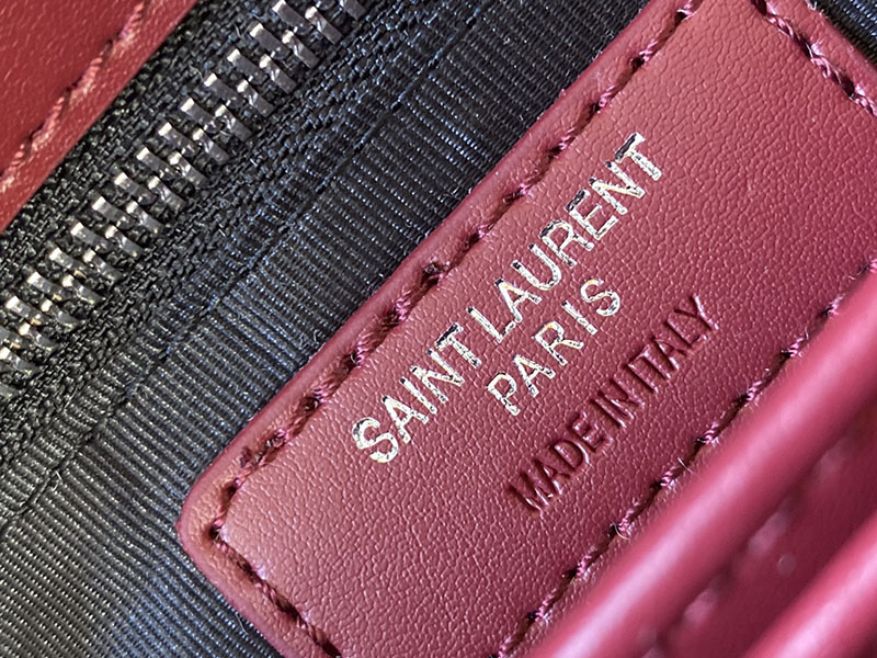 N品 YSL サンローラン 斜めがけバッグ ルル トイバッグ ROUGE MERLOT 678401DV7066592 ラムスキン シルバー金具 - 画像 (2)