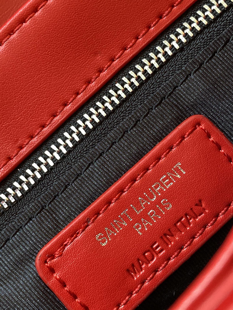 N品 YSL サンローラン 斜めがけバッグ ルル トイバッグ レッド 678401DV7066937 ラムスキン シルバー金具 - 画像 (2)