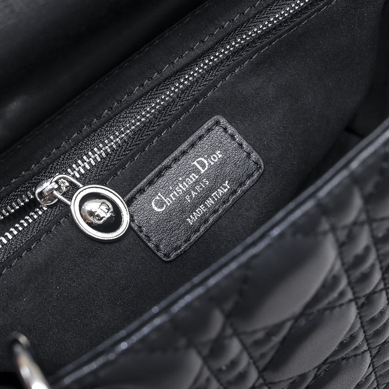 N品 DIOR ディオール Lady Dior バッグ ミディアム M0565ONGE_M900 黒 ブラック シルバー金具 激安優良店 - 画像 (2)