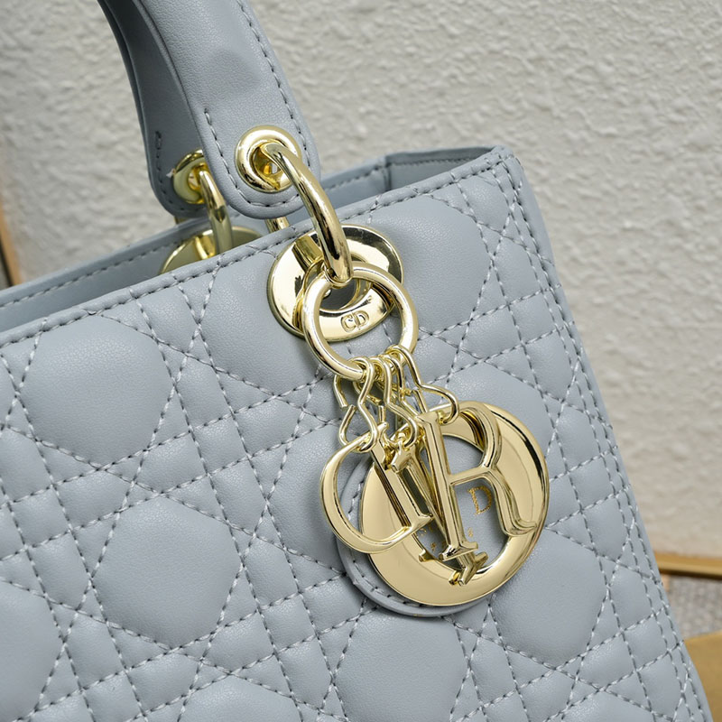 N品 DIOR ディオール Lady Dior バッグ ミディアム M0565ONGE_M81B ストーングレー ゴールド金具 激安優良店 - 画像 (7)