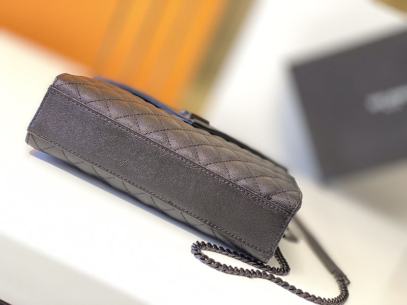 N品 YSL サンローラン ショルダーバッグ エンベロープ ミディアム ブラック 600185AACT81000 ラムスキン ブラック金具 - 画像 (7)