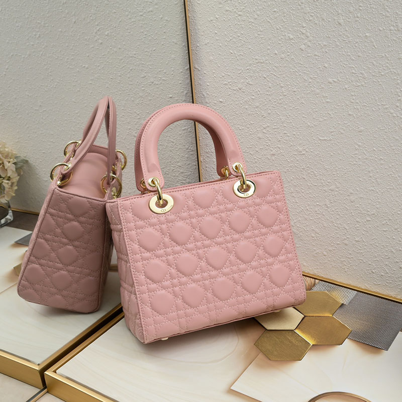 N品 DIOR ディオール Lady Dior バッグ ミディアム M0565ONGE_M05N ピンク ゴールド金具 激安優良店 - 画像 (8)