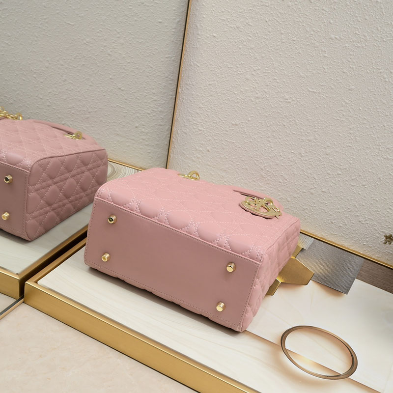 N品 DIOR ディオール Lady Dior バッグ ミディアム M0565ONGE_M05N ピンク ゴールド金具 激安優良店 - 画像 (3)