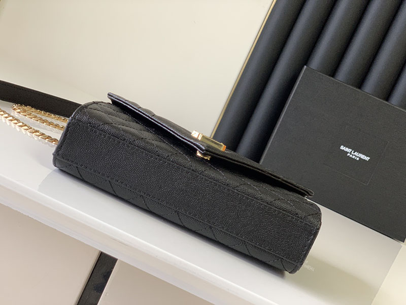N品 YSL サンローラン ショルダーバッグ エンヴェロップ スモール ブラック 600195BOW911000 ラムスキン ゴールド金具 - 画像 (7)