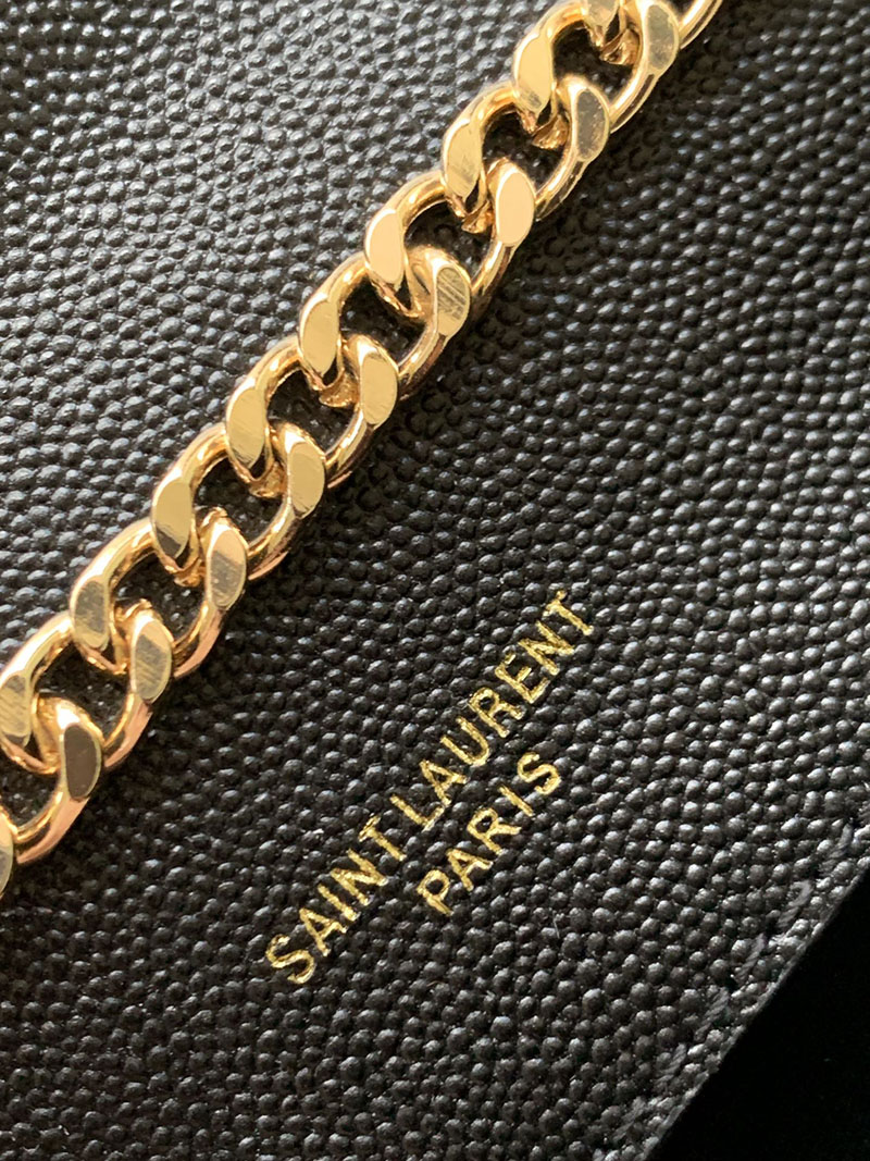 N品 YSL サンローラン ショルダーバッグ エンヴェロップ スモール ブラック 600195BOW911000 ラムスキン ゴールド金具 - 画像 (2)