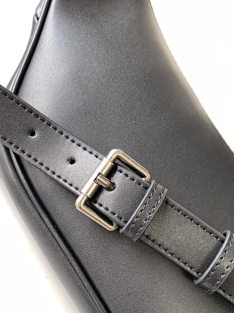 N品 YSL サンローラン バッグ メンズ ベルトバッグ”モノグラム” ブラック 59007603U0E1000 ラムスキン シルバー金具 - 画像 (5)