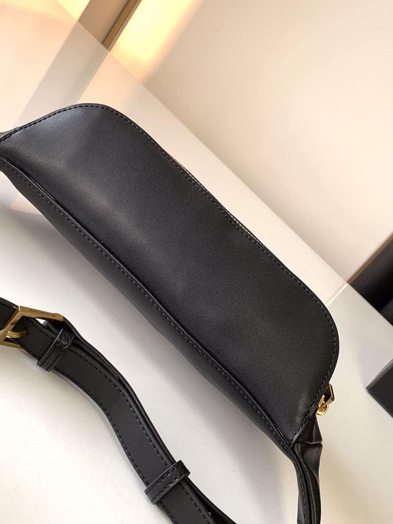 N品 YSL サンローラン バッグ メンズ ベルトバッグ”モノグラム” ブラック 590076DME0W1000 ラムスキン ゴールド金具 - 画像 (7)