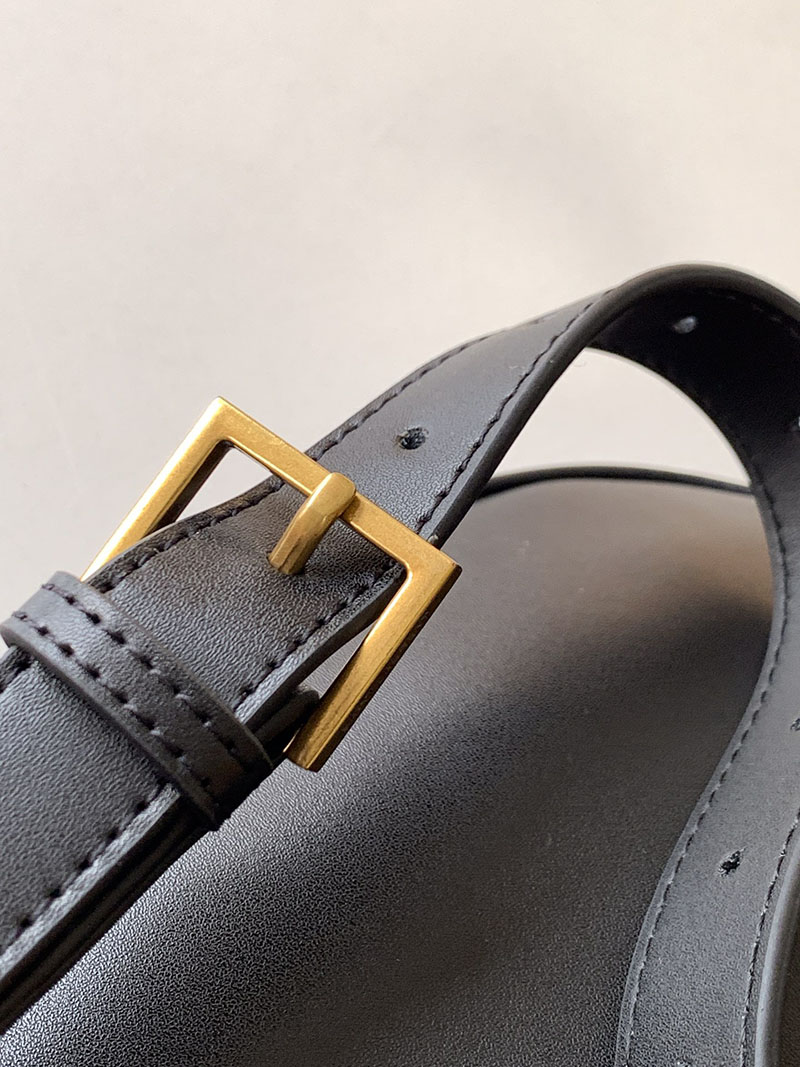 N品 YSL サンローラン バッグ メンズ ベルトバッグ”モノグラム” ブラック 590076DME0W1000 ラムスキン ゴールド金具 - 画像 (4)