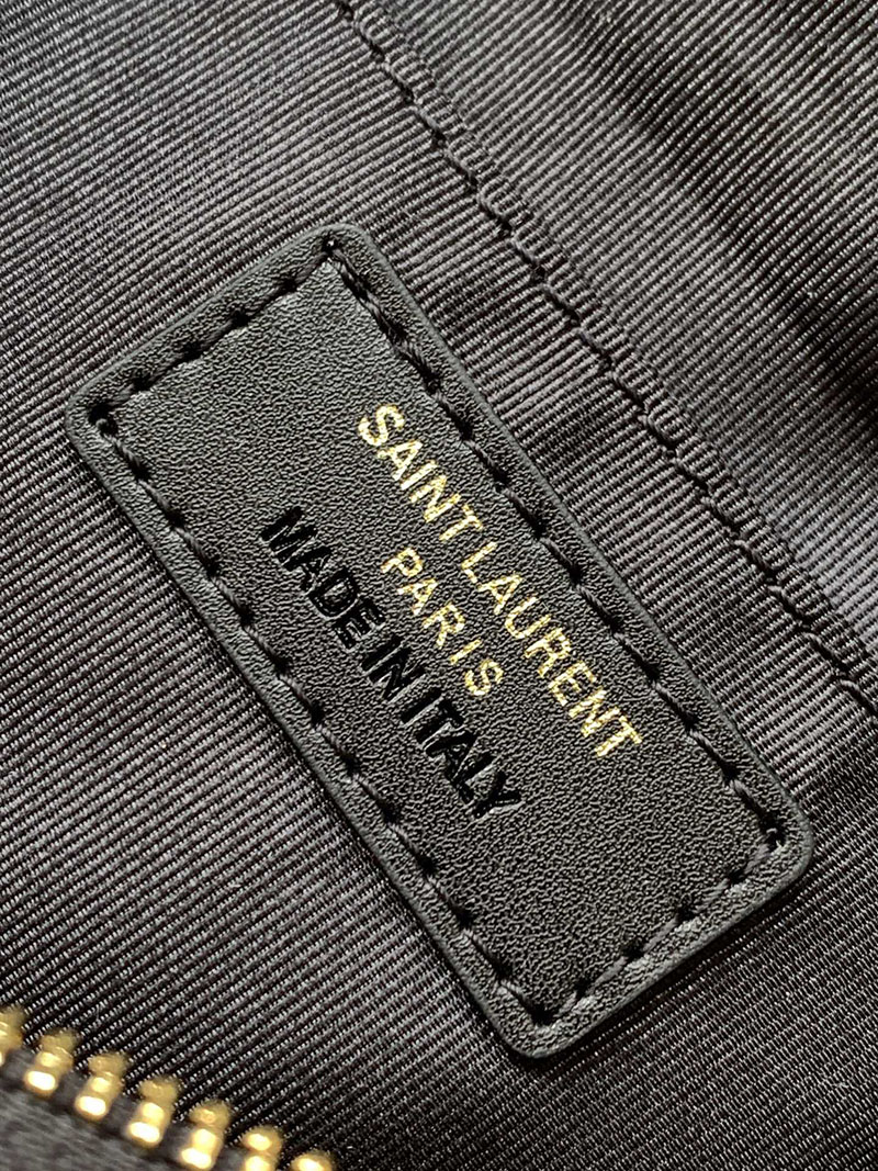 N品 YSL サンローラン バッグ メンズ ベルトバッグ”モノグラム” ブラック 590076DME0W1000 ラムスキン ゴールド金具 - 画像 (2)