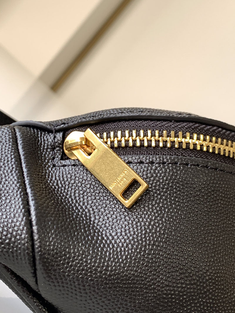 N品 YSL サンローラン バッグ メンズ ベルトバッグ”モノグラム” ブラック 589959DME0W1000 子羊の革 ゴールド金具 - 画像 (5)
