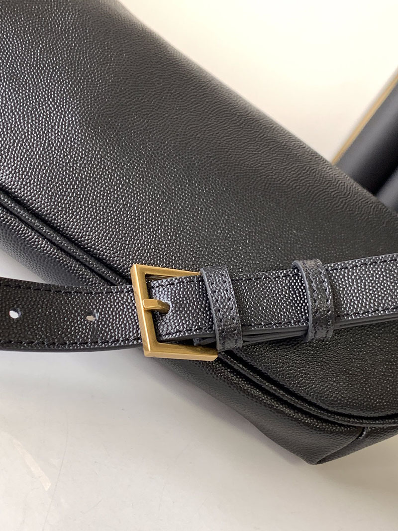 N品 YSL サンローラン バッグ メンズ ベルトバッグ”モノグラム” ブラック 589959DME0W1000 子羊の革 ゴールド金具 - 画像 (4)