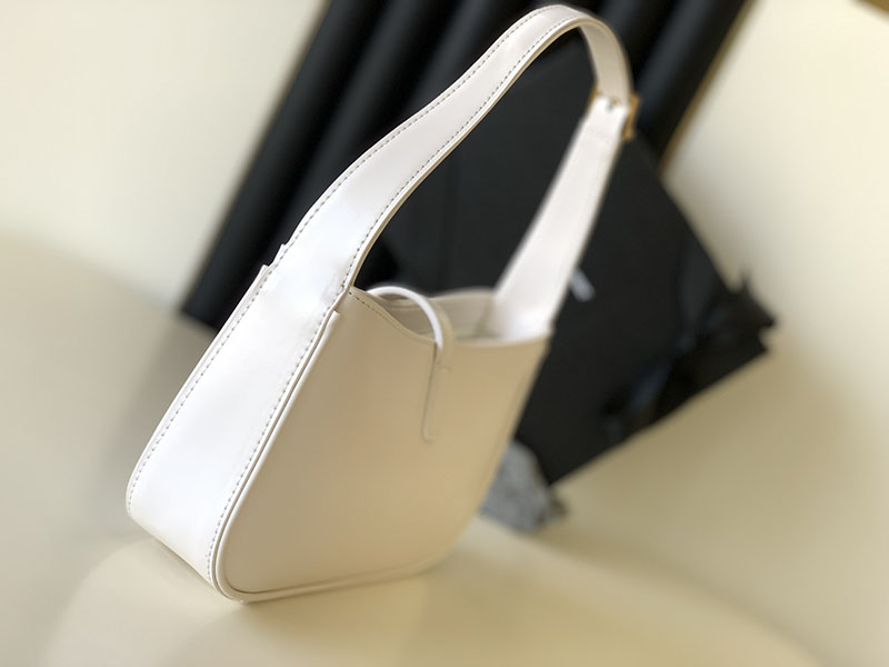 N品 YSL サンローラン ミニバッグ LE 5 À 7 ホワイト 763419AACX72000 ラムスキン ゴールド金具 - 画像 (9)
