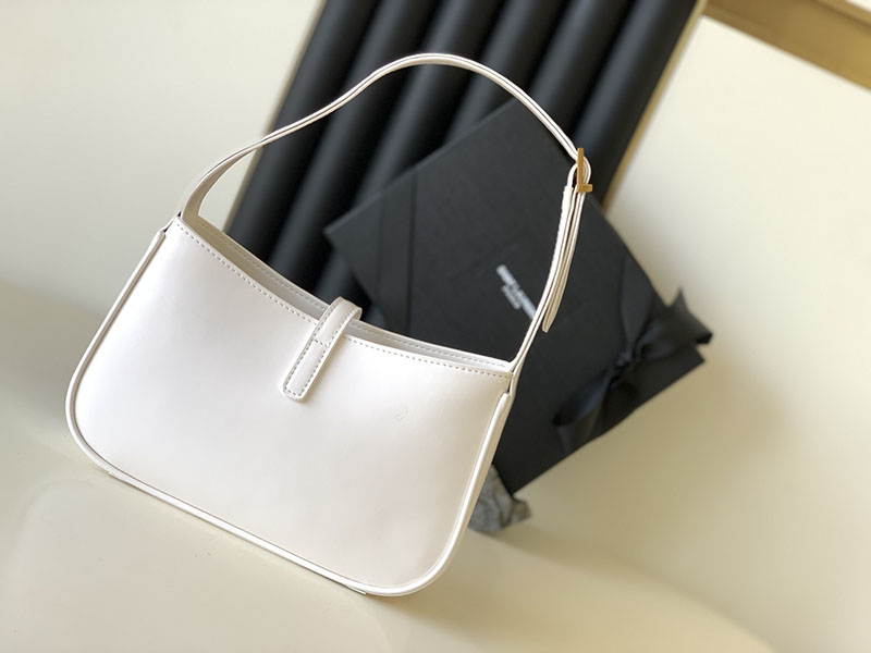 N品 YSL サンローラン ミニバッグ LE 5 À 7 ホワイト 763419AACX72000 ラムスキン ゴールド金具 - 画像 (8)