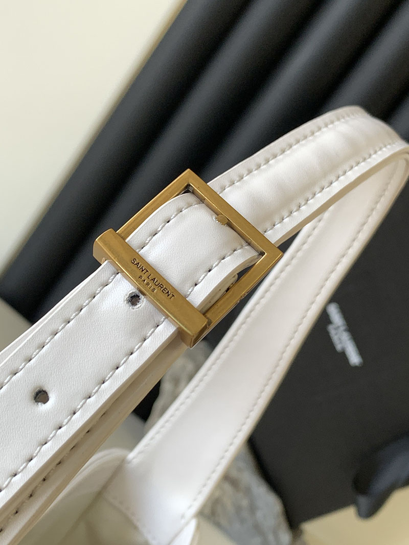 N品 YSL サンローラン ミニバッグ LE 5 À 7 ホワイト 763419AACX72000 ラムスキン ゴールド金具 - 画像 (5)