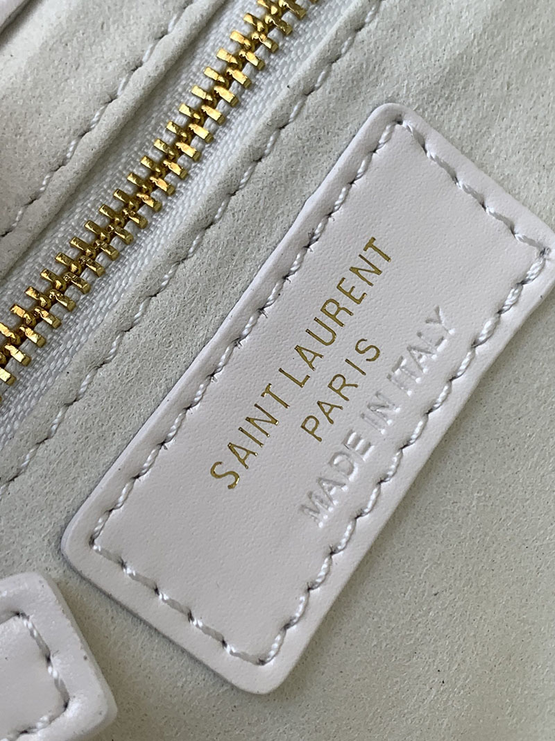 N品 YSL サンローラン ミニバッグ LE 5 À 7 ホワイト 763419AACX72000 ラムスキン ゴールド金具 - 画像 (2)