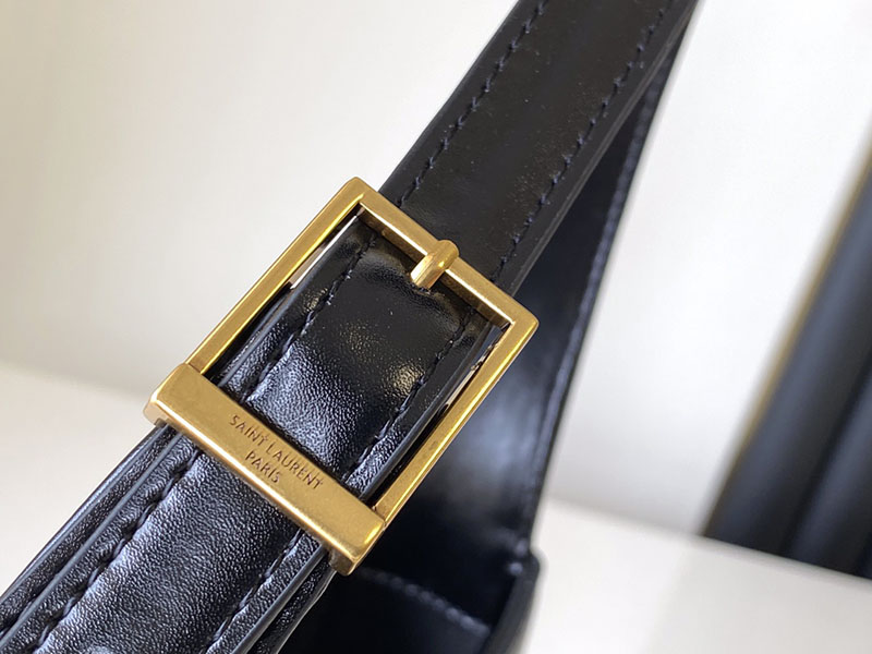 N品 YSL サンローラン ミニバッグ LE 5 À 7 ブラック 763419AACX71000 ラムスキン ゴールド金具 - 画像 (5)