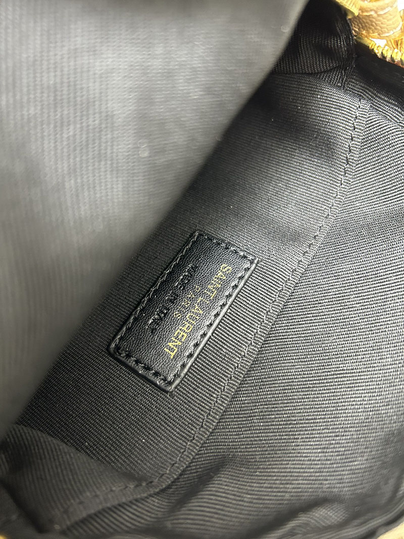 N品 YSL サンローラン ミニバッグ パリ SAINT LAURENT PARIS ヴィニル チェーン NATURAL TAN カーフスキンレザー ゴールド金具 2410209 - 画像 (2)