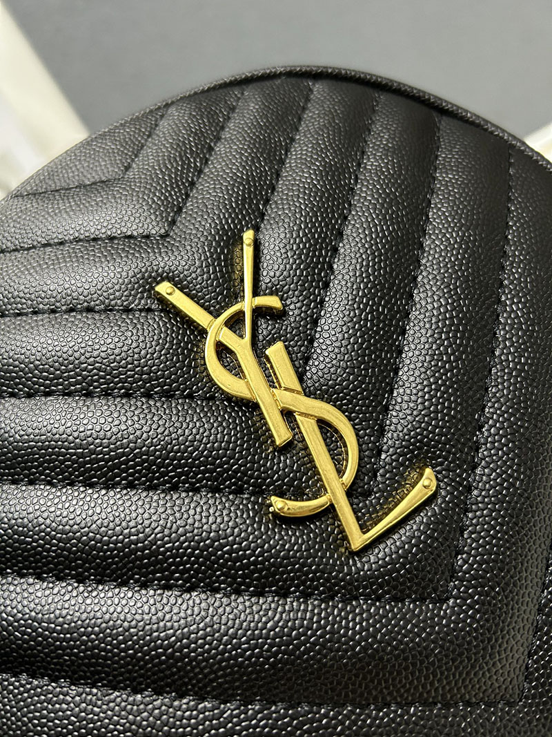 N品 YSL サンローラン ミニバッグ パリ SAINT LAURENT PARIS ヴィニル チェーン ブラック カーフスキンレザー ゴールド金具 2410210 - 画像 (6)