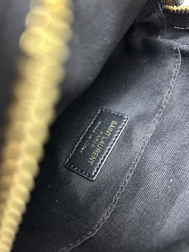N品 YSL サンローラン ミニバッグ パリ SAINT LAURENT PARIS ヴィニル チェーン ブラック カーフスキンレザー ゴールド金具 2410210 - 画像 (2)