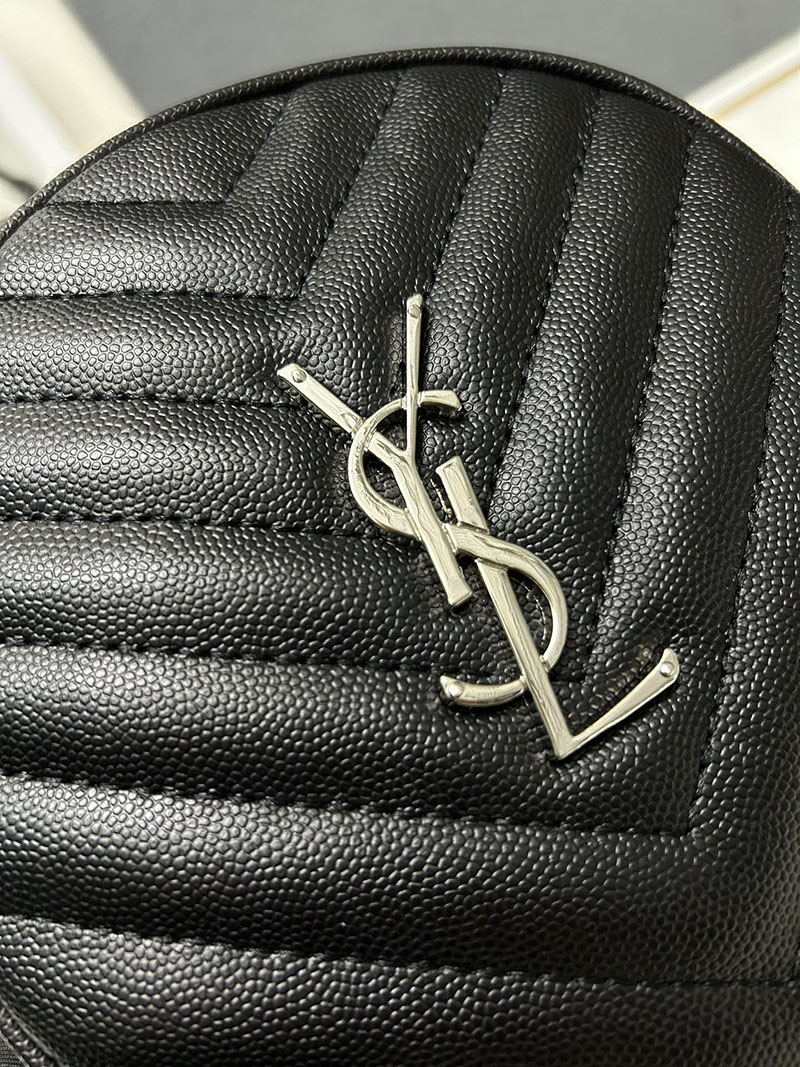 N品 YSL サンローラン ミニバッグ パリ SAINT LAURENT PARIS ヴィニル チェーン ブラック カーフスキンレザー シルバー金具 2410211 - 画像 (5)