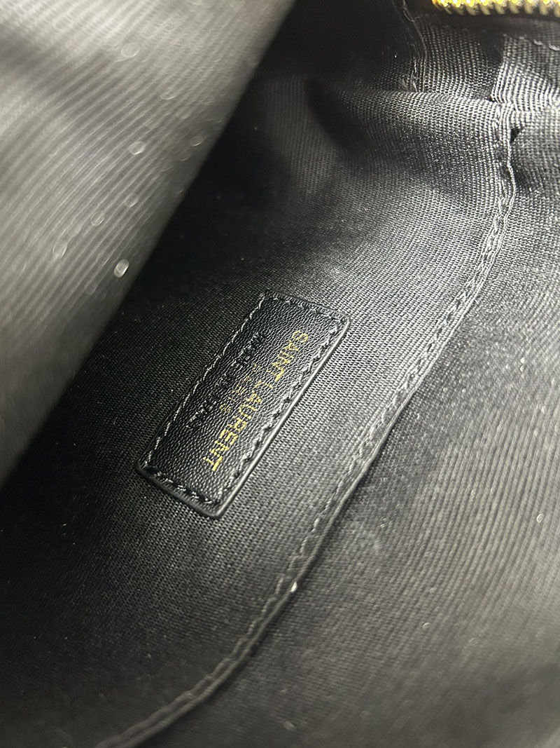 N品 YSL サンローラン ミニバッグ パリ SAINT LAURENT PARIS ヴィニル チェーン ブルー デニム デニム ゴールド金具 2410212 - 画像 (2)