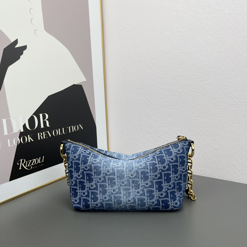 N品 DIOR ディオール Diorstar ホーボーバッグ S3202UTZQ_M49E ネイビー ゴールド金具 激安優良店 - 画像 (9)
