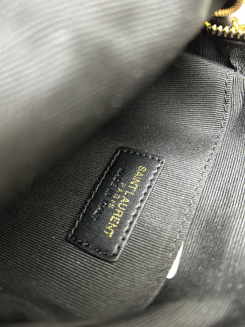 N品 YSL サンローラン ミニバッグ パリ SAINT LAURENT PARIS ヴィニル チェーン ブルー デニム デニム ゴールド金具 2410213 - 画像 (2)