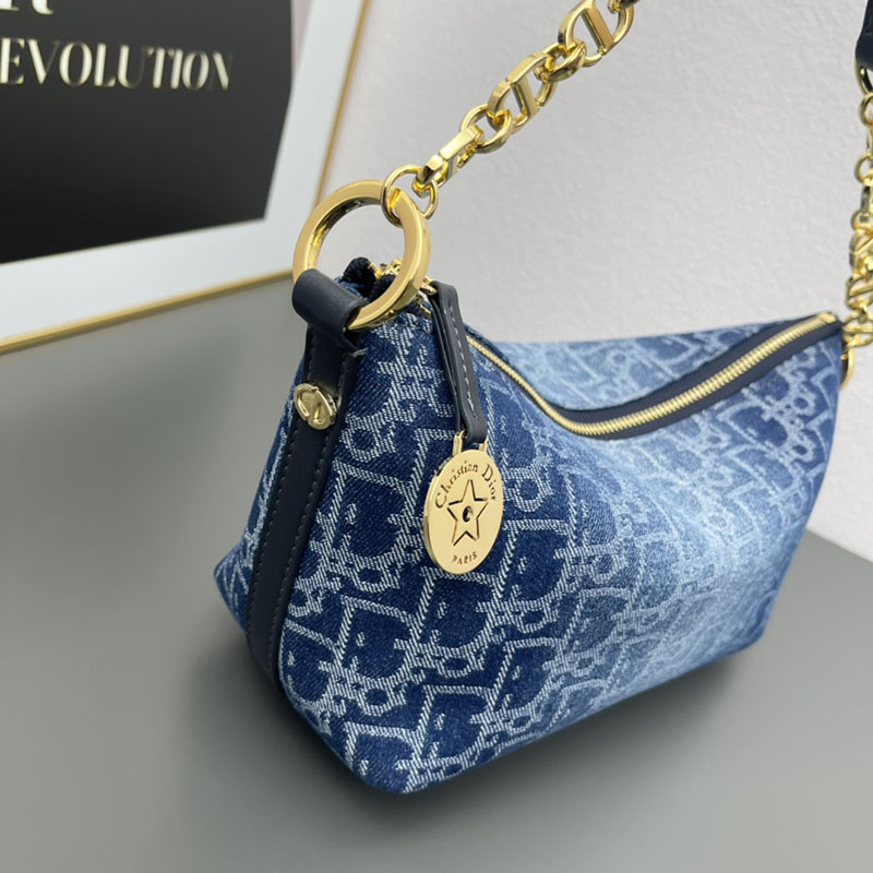 N品 DIOR ディオール Diorstar ホーボーバッグ S3202UTZQ_M49E ネイビー ゴールド金具 激安優良店 - 画像 (3)