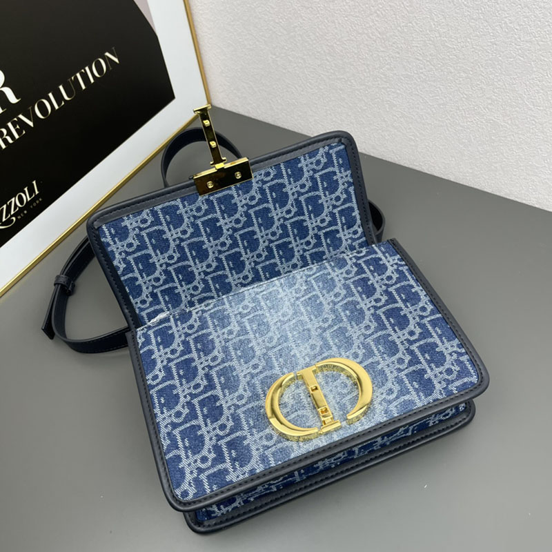 N品 DIOR ディオール 30 Montaigne バッグ M9203UTZQ_M49E ネイビー ゴールド金具 激安優良店 - 画像 (6)