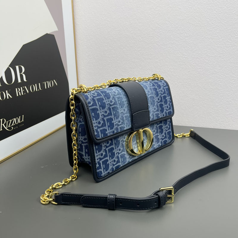 N品 DIOR ディオール 30 Montaigne チェーンバッグ M9208UTZQ_M49E ネイビー ゴールド金具 激安優良店 - 画像 (7)