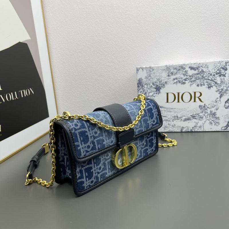 N品 DIOR ディオール 30 Montaigne East-West バッグ M9334UTZQ_M49E ネイビー ゴールド金具 激安優良店 - 画像 (8)