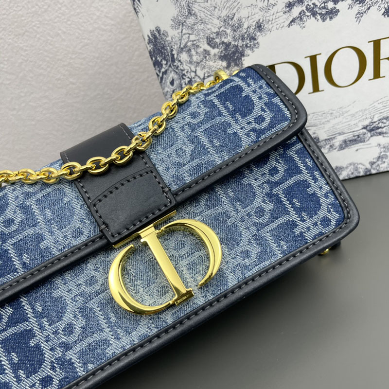 N品 DIOR ディオール 30 Montaigne East-West バッグ M9334UTZQ_M49E ネイビー ゴールド金具 激安優良店 - 画像 (7)